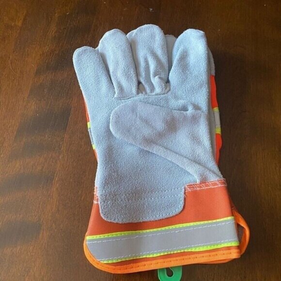 Wells Lamont Men's Hi-Visibility Construction Leather Palm Safety Work Gloves XL - Picture 12 of 16